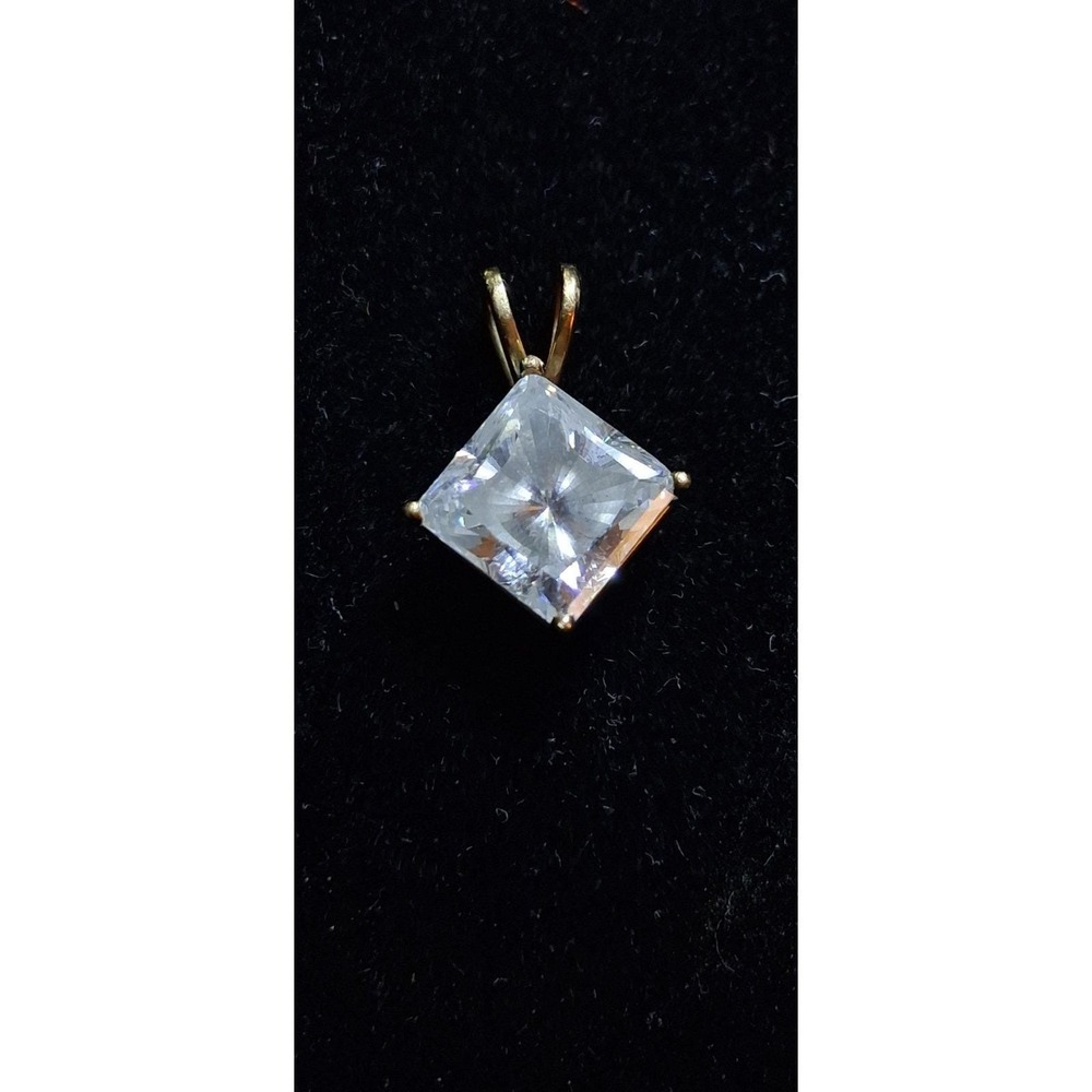 Vintage 10K Yellow Gold with White Topaz Pendant/ Charm